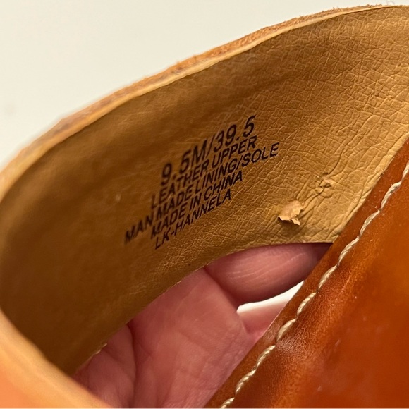 Lucky Brand Womens Hannela Brown Leather Boho Wooden Platform Sandals Size 9.5 - Picture 9 of 14